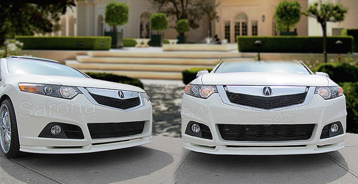 Custom Acura TSX Front Bumper Add-on  Sedan Front Lip/Splitter (2009 - 2014) - $299.00 (Manufacturer Sarona, Part #AC-003-FA)